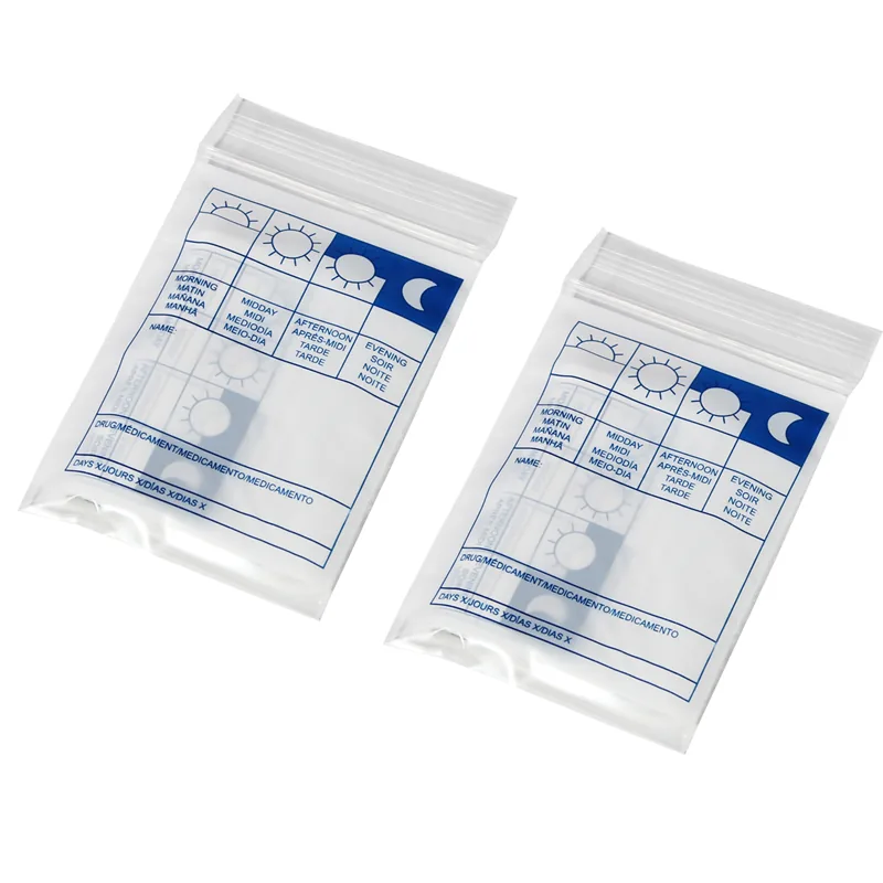 Custom Printing PE clear Pill Dispensing Small Medicine Envelope Ziplock Pharmacy Bags for Hospital and Clinic