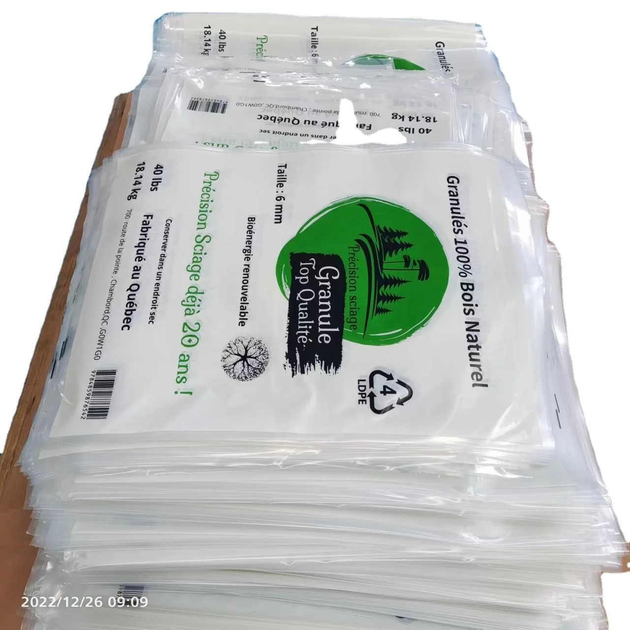 Custom Printing Transparent 15kg Plastic Bag for Wood Pellets