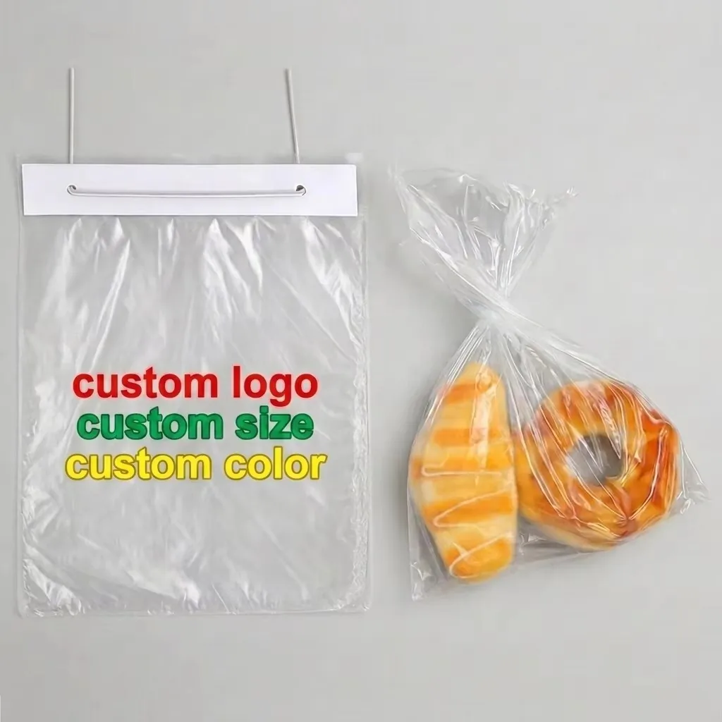 Custom Recyclable Food Grade Wicketed Poly Bags 250 per Wicket Clear LDPE Gusseted Bottom for Bread Fast Packaging