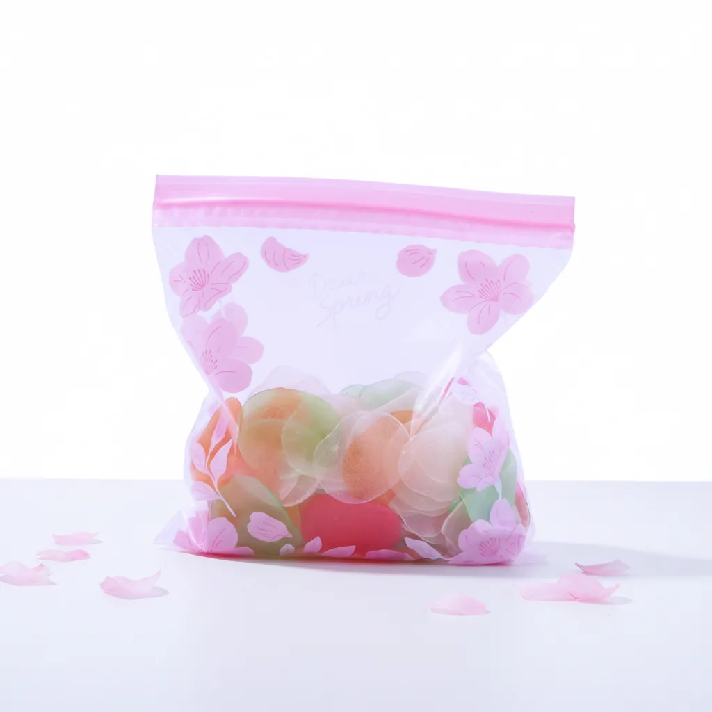 Custom Reusable Food Grade Clear Sandwich Zip Lock Plastic Bag in Color Box