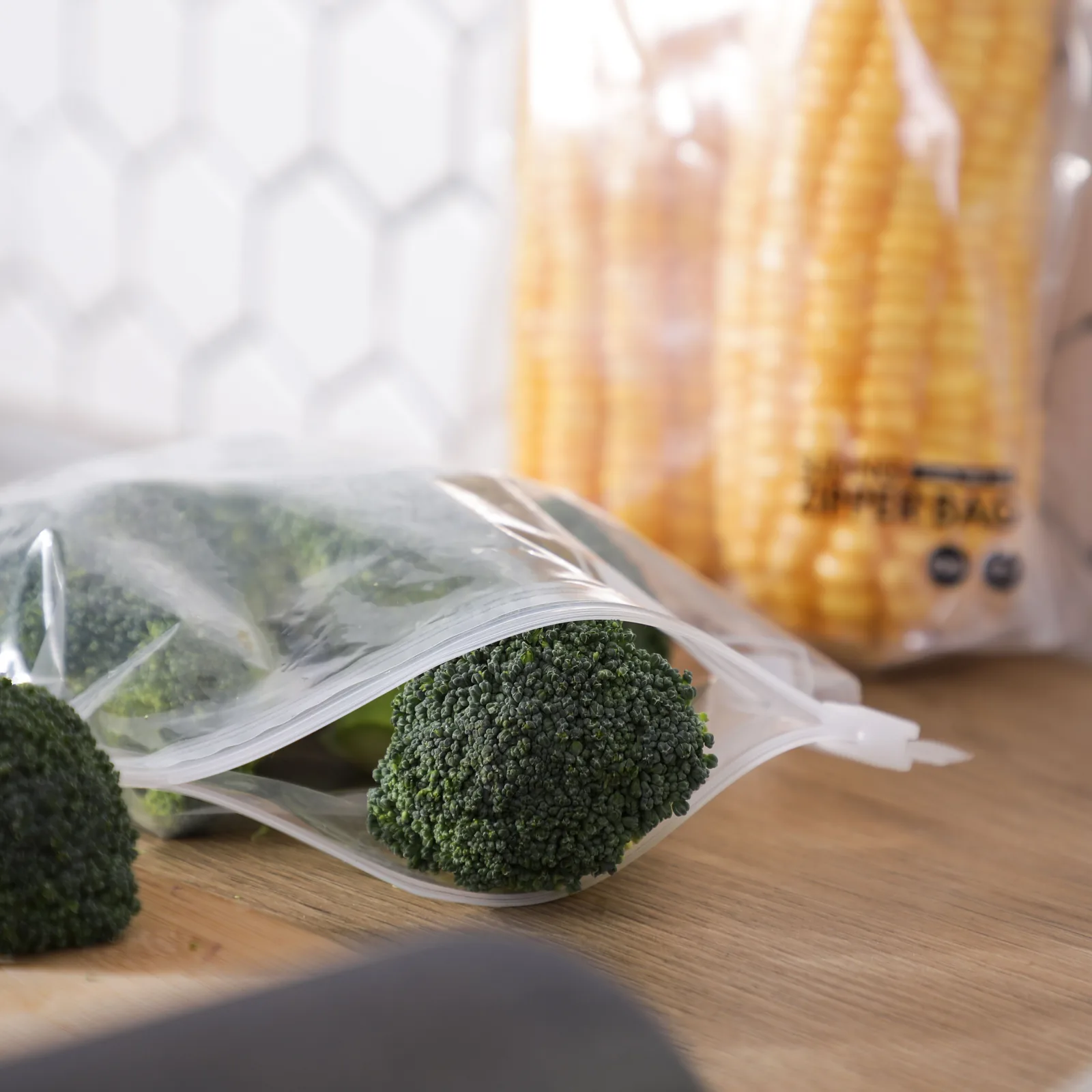 Custom Reusable Food Grade Clear Sandwich Zip Lock Plastic Bag in Color Box