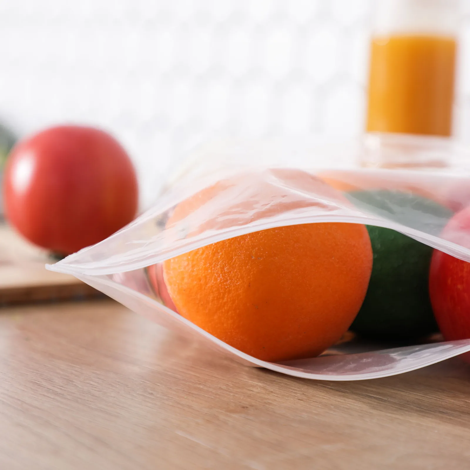 Custom Reusable Food Grade Clear Sandwich Zip Lock Plastic Bag in Color Box