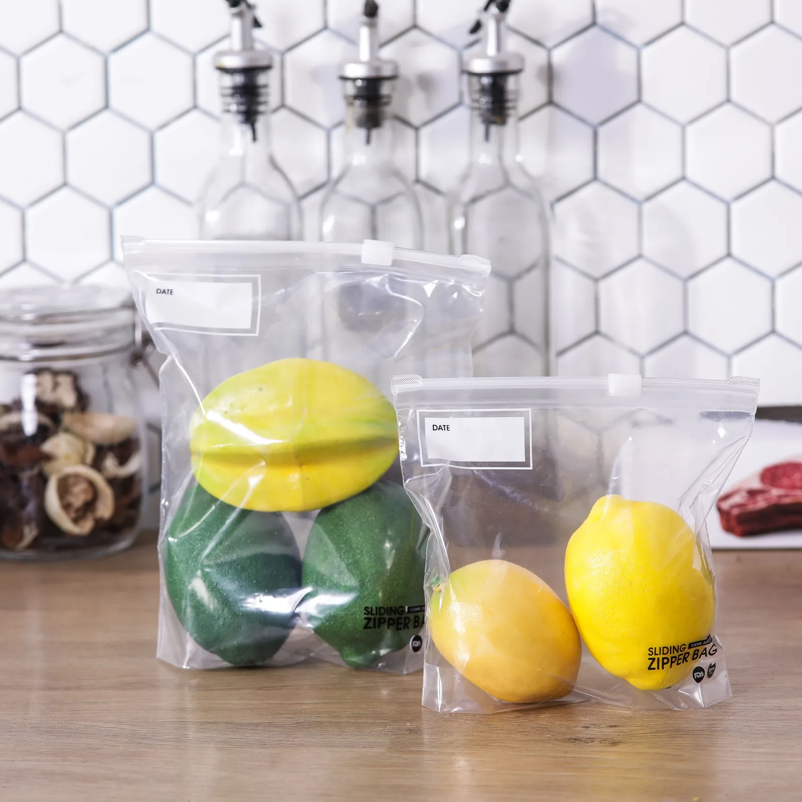 Custom Reusable Food Grade Clear Sandwich Zip Lock Plastic Bag in Color Box