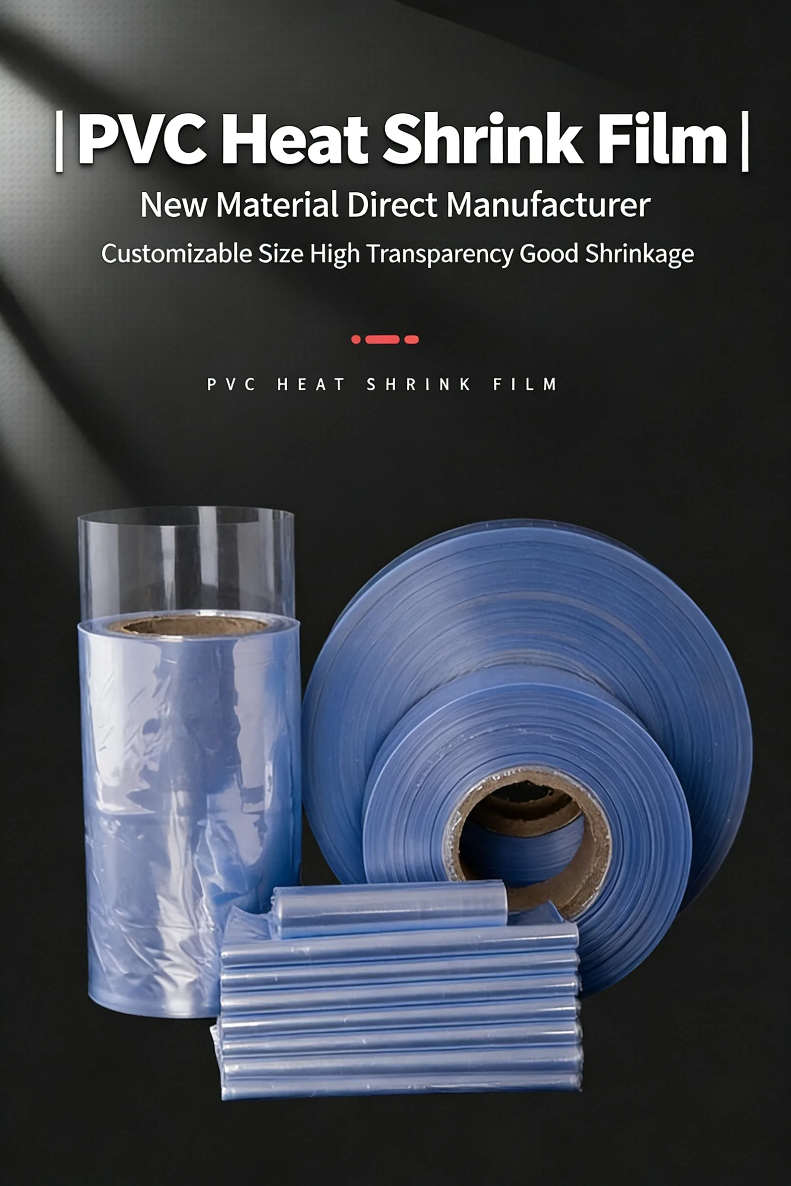Custom Size Transparent PVC/POF Heat Shrink Film Shrink Wrap Bags for Bottle or Box Packaging