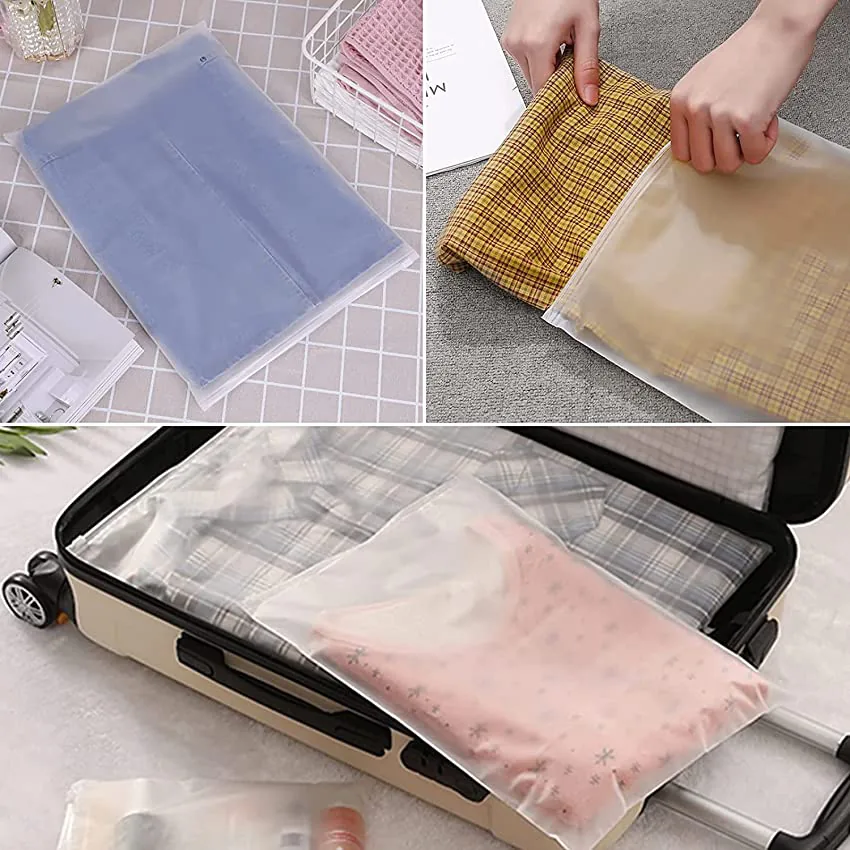 Custom Sized Waterproof Transparent Thick Pvc Clothes clear Plastic Ziplock Bags Matte Poly Frosted PE Zipper Bag for Clothing
