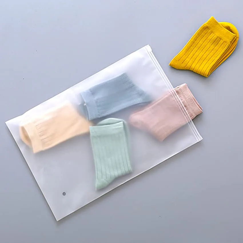 Custom Sized Waterproof Transparent Thick Pvc Clothes clear Plastic Ziplock Bags Matte Poly Frosted PE Zipper Bag for Clothing