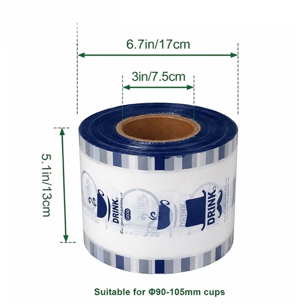 Custom Tea Lid Film Printing Logo 90 - 95 mm PP PET PE PS Bubble Boba Milk Tea Easy Peel Lidding Top Cup Cover Seal Roll Film