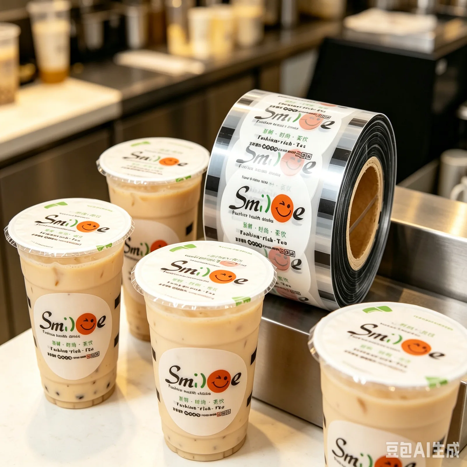 Custom Tea Lid Film Printing Logo 90 - 95 mm PP PET PE PS Bubble Boba Milk Tea Easy Peel Lidding Top Cup Cover Seal Roll Film