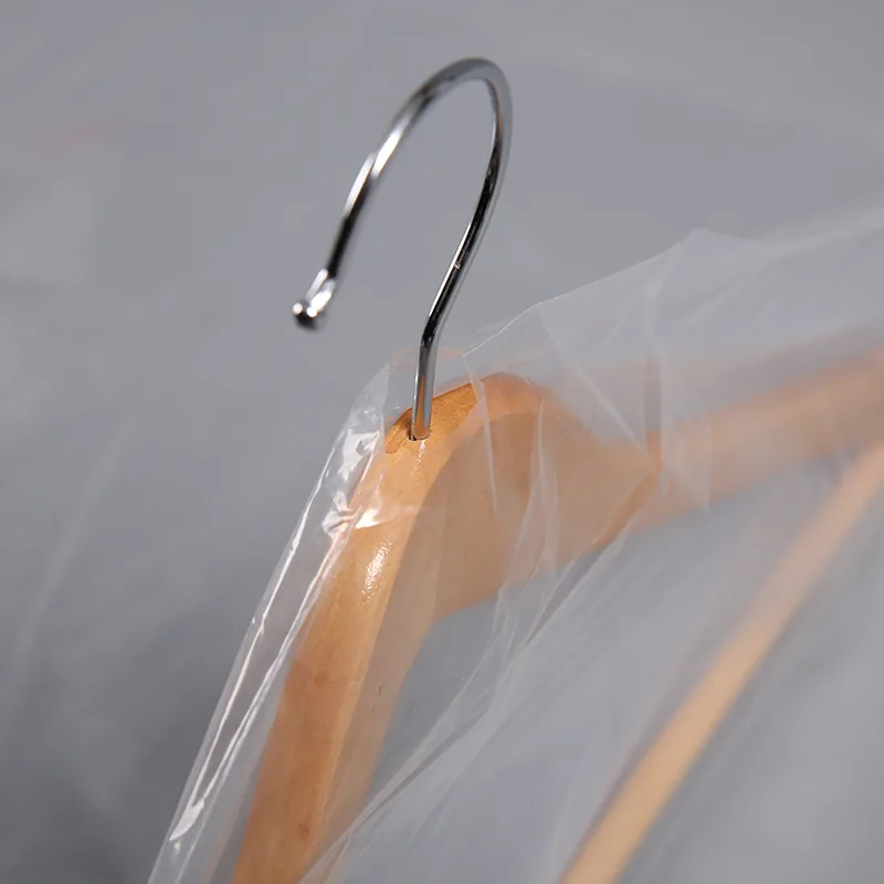 Custom Transparent Poly Garment Duffel Suit Bags Custom logo Dry Cleaning Cover Plastic Bag for Clothes on Roll