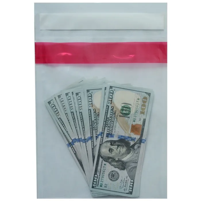 Custom Transport Safety Bag Tamper Proof Evident Security Cash Deposit Bags Plastic Seal Bags