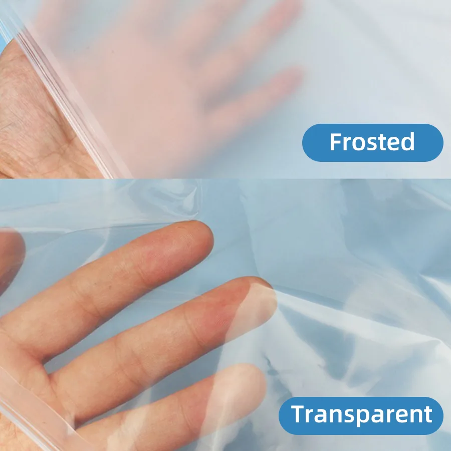 Custom Your Own Logo Clear Recyclable Pouches Frosted Apparel Ziplock Shipping Clothing Packing Slider Zipper Poly Plastic Bags