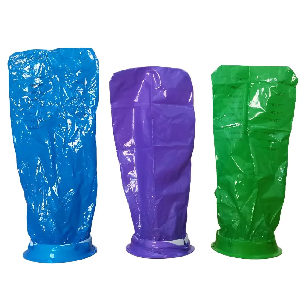 Customizable 1000ml Sanitary Purple Biodegradable Disposable Emesis Bag LDPE Vomit Bag Leak-proof Ring Stamping Thick