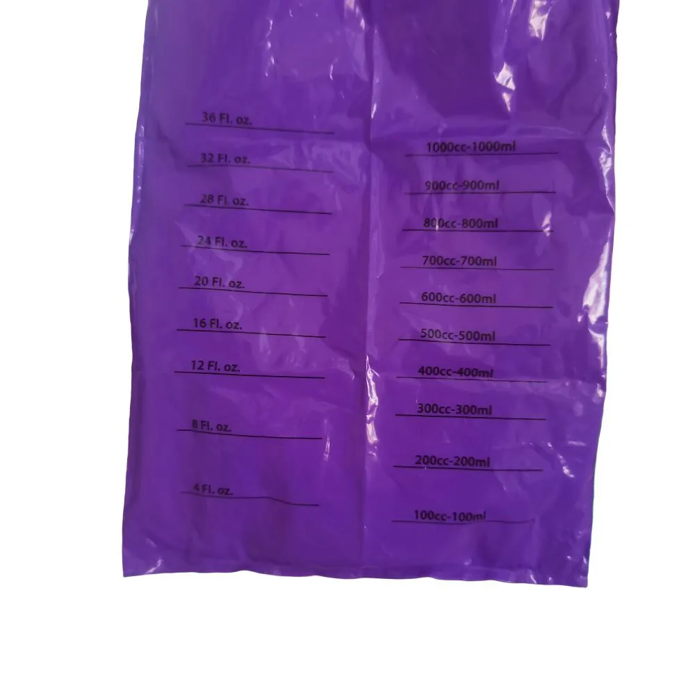 Customizable 1000ml Sanitary Purple Biodegradable Disposable Emesis Bag LDPE Vomit Bag Leak-proof Ring Stamping Thick