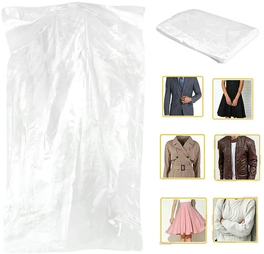 Customizable Recyclable PE Plastic Dry Cleaning Bags Dustproof Garment Cover for Suit Packing with Custom Logo