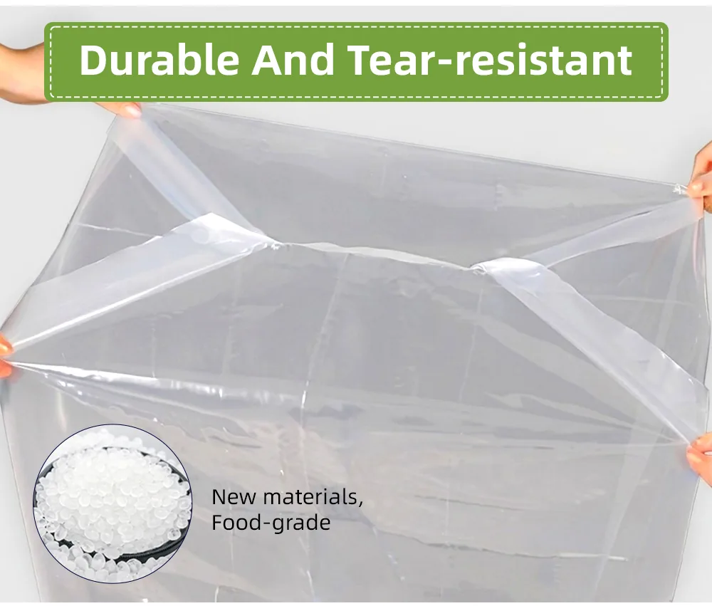 Customizable Size Durable Leakproof Clear Flat LDPE Liner Bag Food Safe Poly Carton Liner Bags