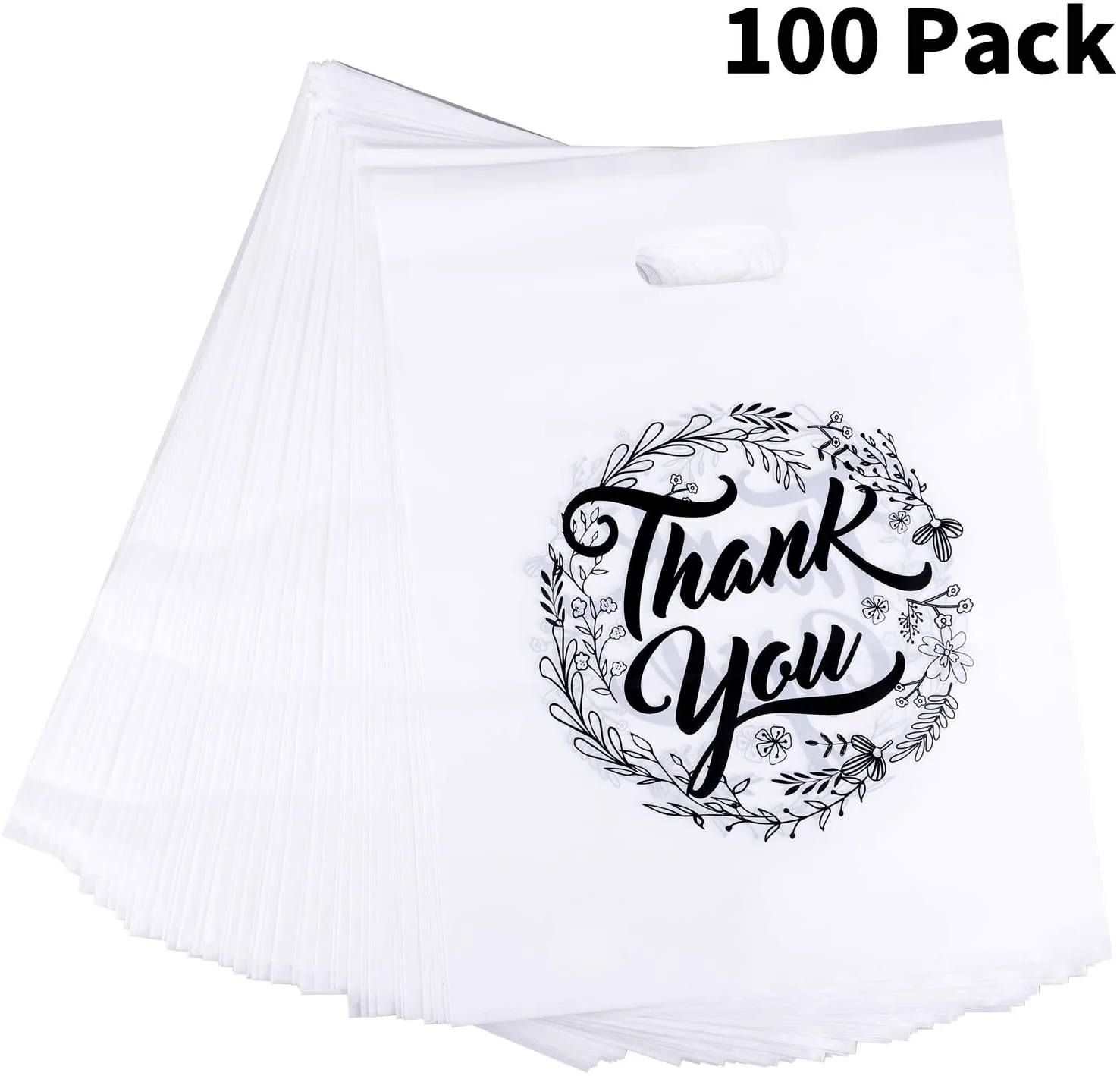 Customized Eco-Friendly Die Cut PE Shopping Bag LDPE Patch Handle Clothing and Shoes Packaging Bag with Plastic Handle