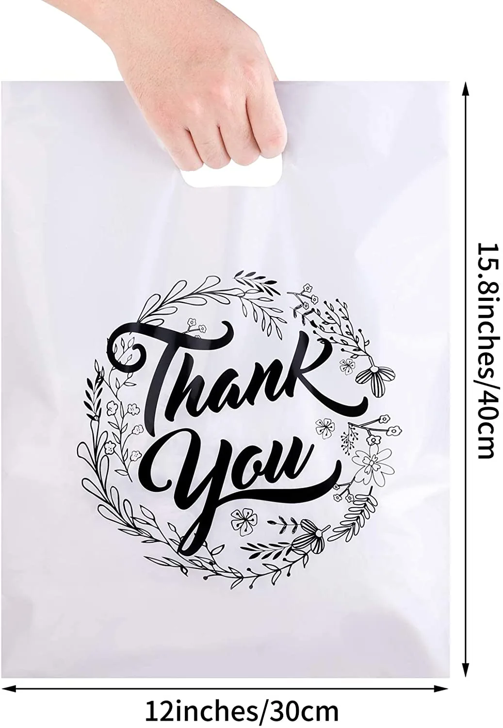 Customized Eco-Friendly Die Cut PE Shopping Bag LDPE Patch Handle Clothing and Shoes Packaging Bag with Plastic Handle