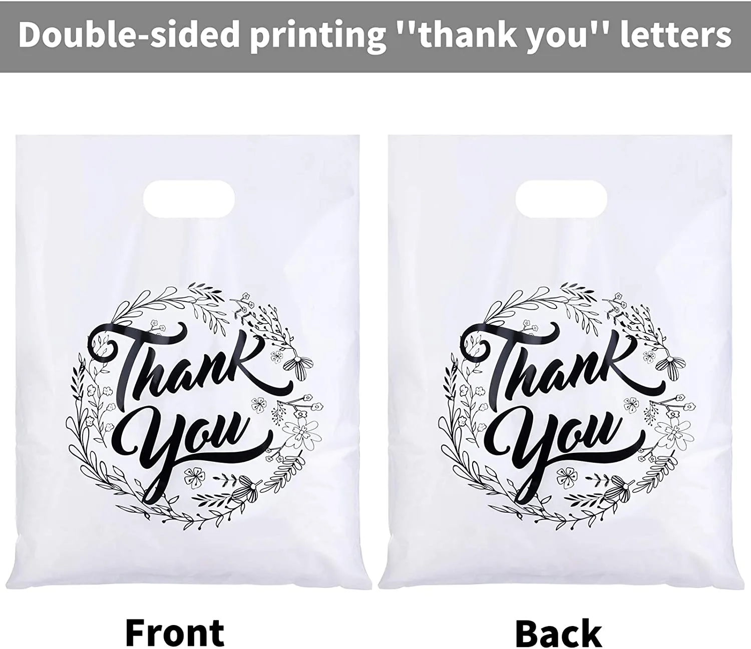 Customized Eco-Friendly Die Cut PE Shopping Bag LDPE Patch Handle Clothing and Shoes Packaging Bag with Plastic Handle