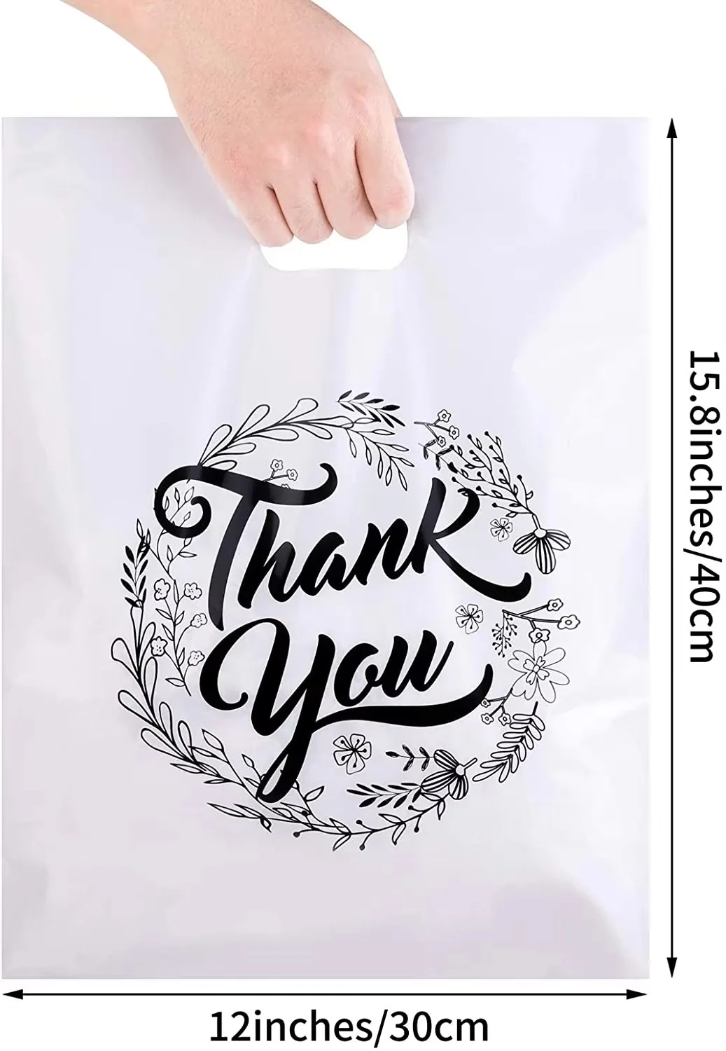 Customized Eco-Friendly Die Cut PE Shopping Bag LDPE Patch Handle Clothing and Shoes Packaging Bag with Plastic Handle