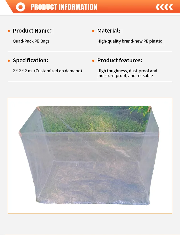 Customized PE Waterproof Inner Liner Bag, Moisture-proof Machine Equipment Dust Cover, Large-sized Transparent square Bag