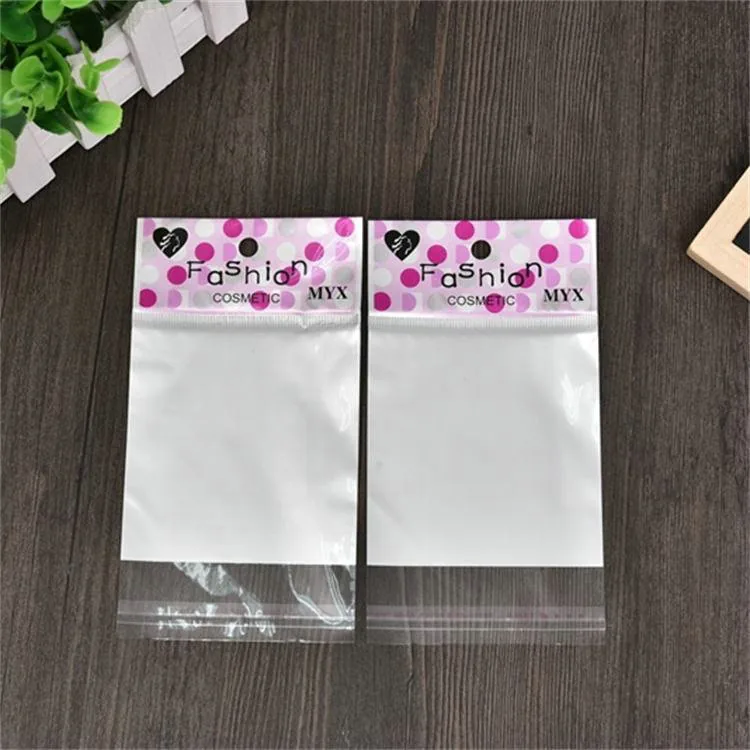 Customized Printing Self-Adhesive Euro Round Hang Hole Cellophane Packing Bags With Logo Plastic Header Printed Packing Bags