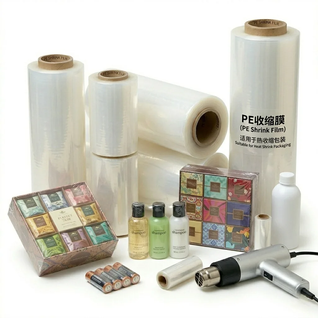 Customized Soft Thermo Shrink Wrap Roll for Water Bottles Food PE Shrink Packing Plastic for Water Bottles Heat Shrink Film
