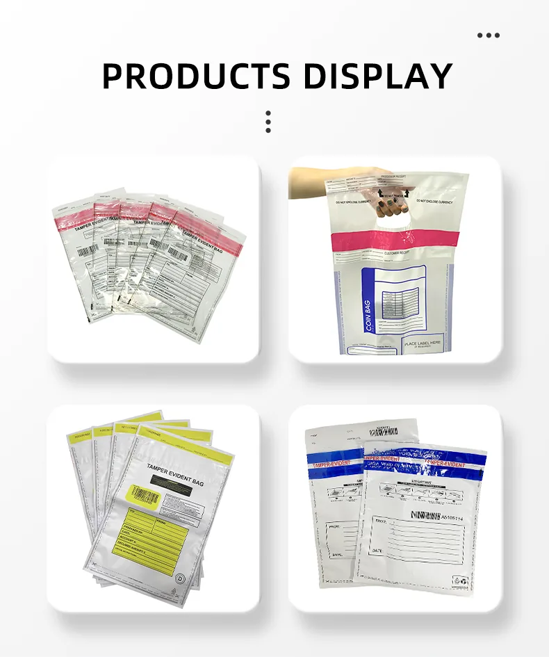 Deposit Bags Cash Register Bank Envelope Security Tamper Evident Tape Sealing Cash Evidence Side Gusset LDPE Material Self-seal