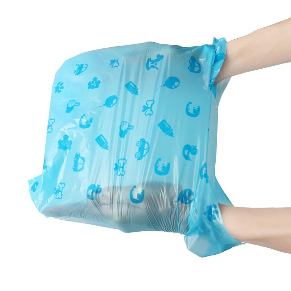 Diaper Refill Bag 100 Bags Disposable Diaper Sacks Easy-To-Tie Odor Proof Tabs Baby Diaper Disposal Sealing Dirty Pet Waste Bags