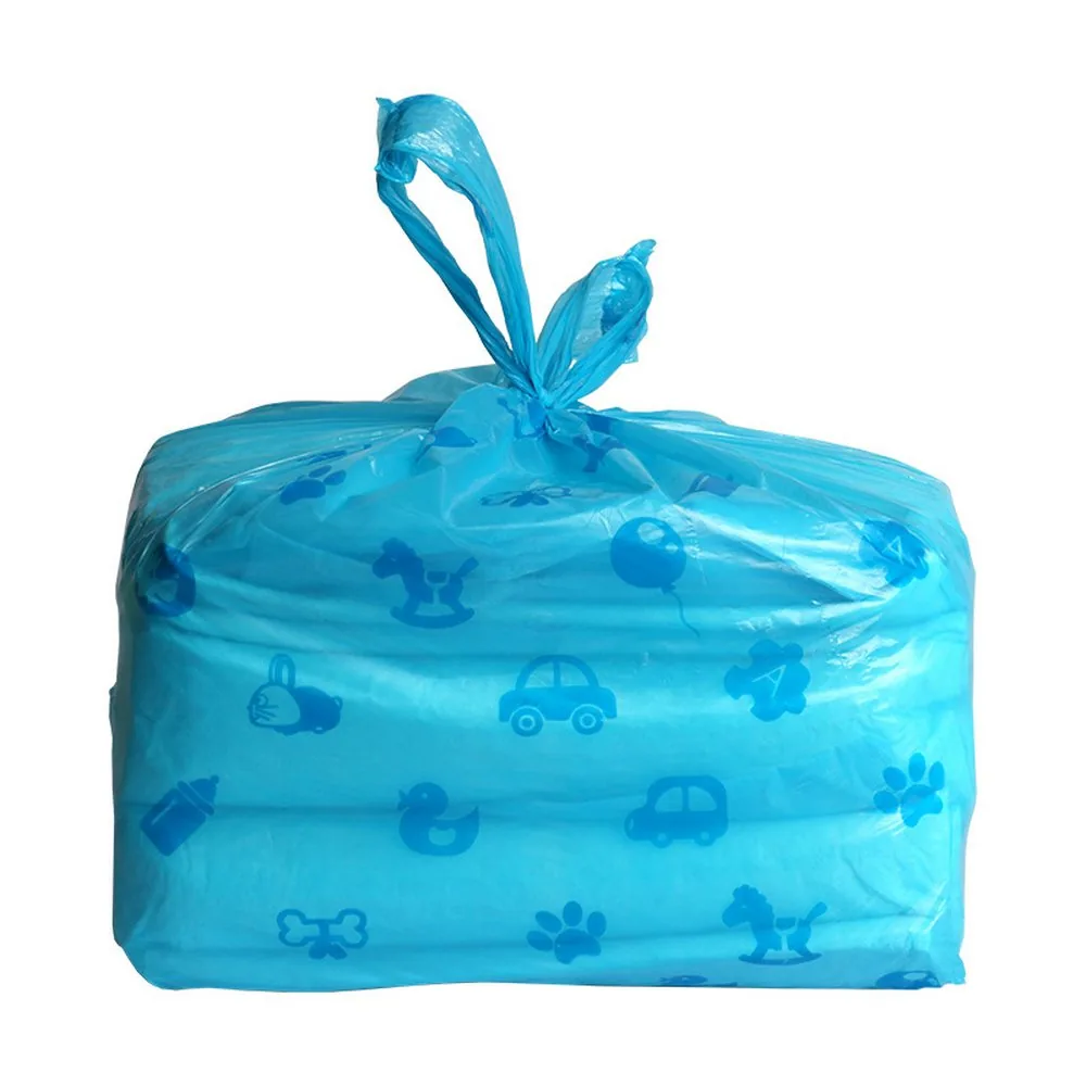 Diaper Refill Bag 100 Bags Disposable Diaper Sacks Easy-To-Tie Odor Proof Tabs Baby Diaper Disposal Sealing Dirty Pet Waste Bags