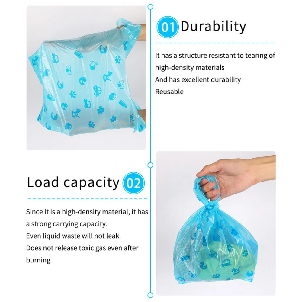 Diaper Refill Bag 100 Bags Disposable Diaper Sacks Easy-To-Tie Odor Proof Tabs Baby Diaper Disposal Sealing Dirty Pet Waste Bags