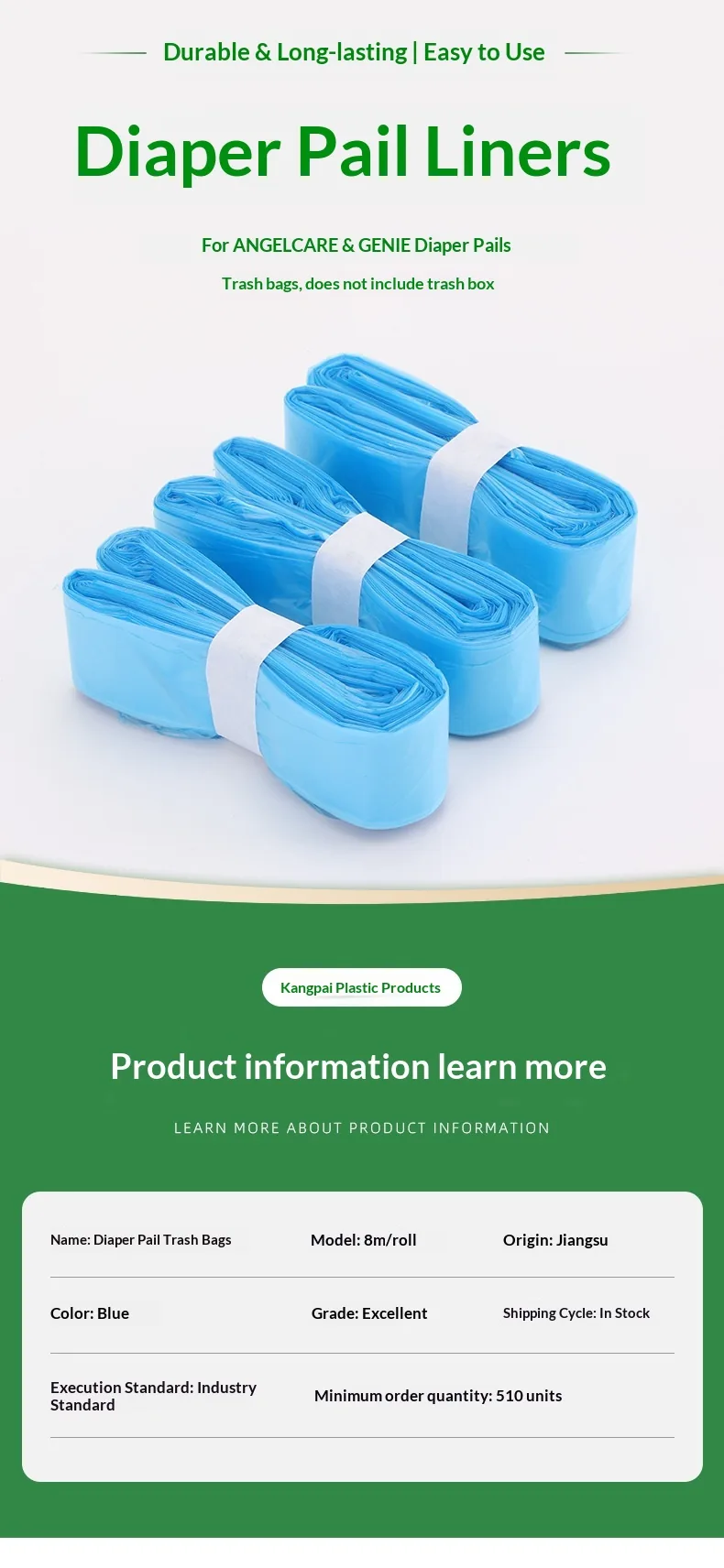 Diaper Refill Bag Diaper Genie Playtex Arm Hammer 7 Layer Thick Film Leak Proof Odor Lock Diaper Disposal Sack Pail Bags
