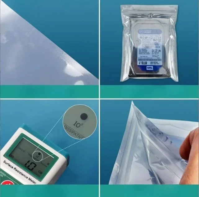 Direct 's Recycled PET Mylar Plastic ESD Antistatic Shielding Bag for Effective Electronics Parts Earphone