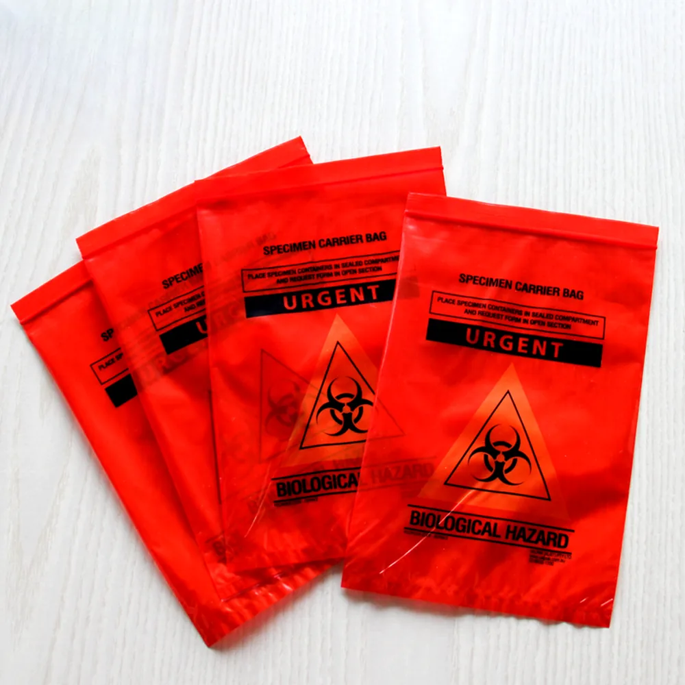 Disposable 3/4 Layers Kangaroo Medical Biohazard Bags Self Adhesive Ldpe Plastic Specimen Bag for Lab Hospital