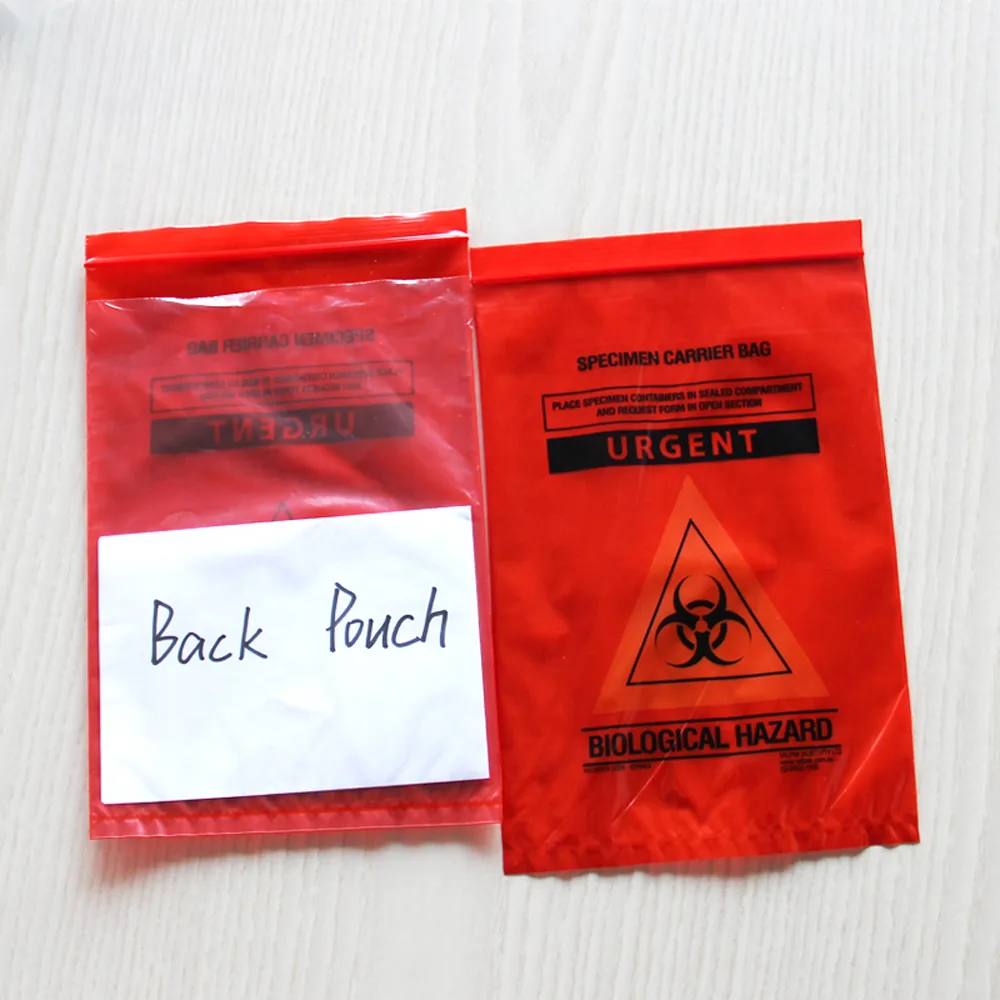 Disposable 3/4 Layers Kangaroo Medical Biohazard Bags Self Adhesive Ldpe Plastic Specimen Bag for Lab Hospital