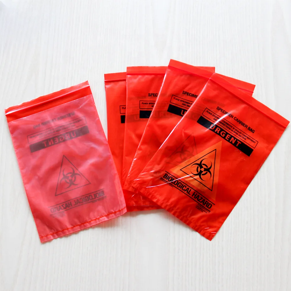 Disposable 3/4 Layers Kangaroo Medical Biohazard Bags Self Adhesive Ldpe Plastic Specimen Bag for Lab Hospital
