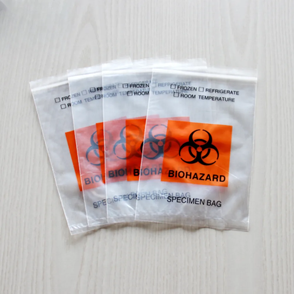 Disposable 3/4 Layers Kangaroo Medical Biohazard Bags Self Adhesive Ldpe Plastic Specimen Bag for Lab Hospital