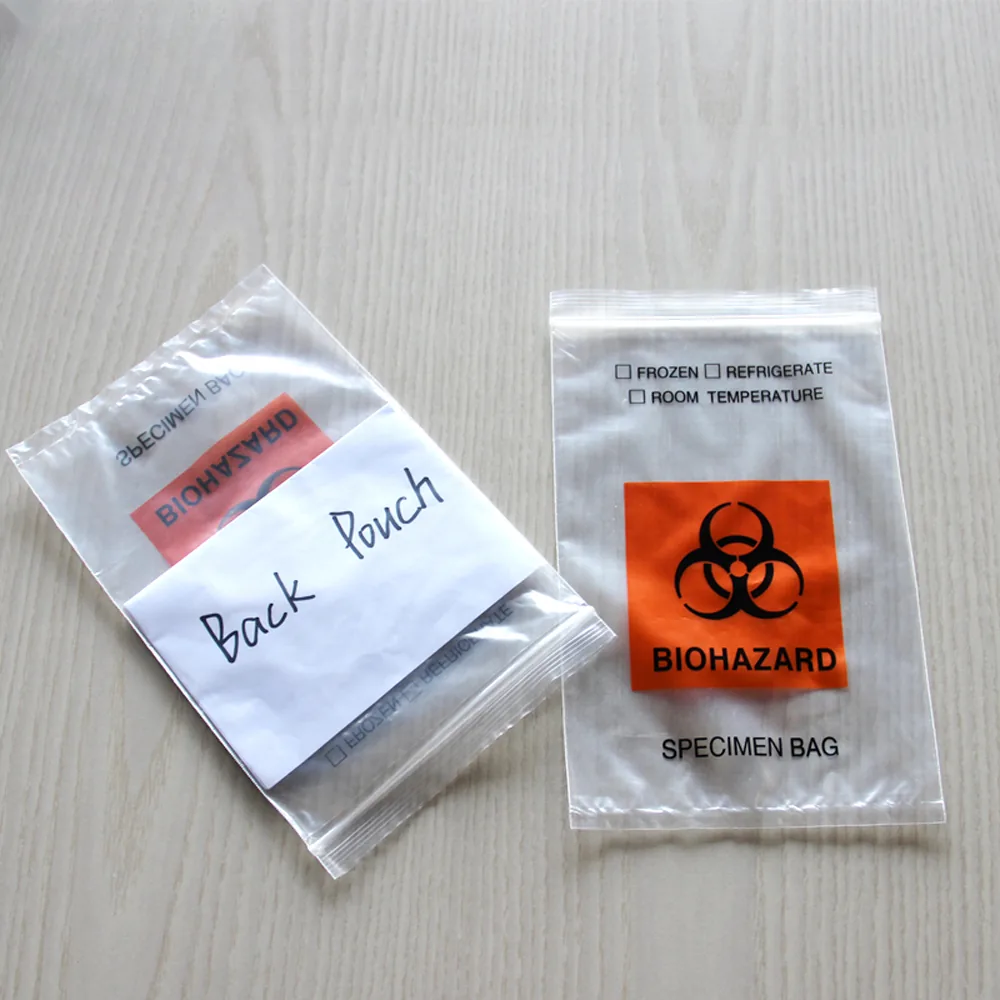 Disposable 3/4 Layers Kangaroo Medical Biohazard Bags Self Adhesive Ldpe Plastic Specimen Bag for Lab Hospital