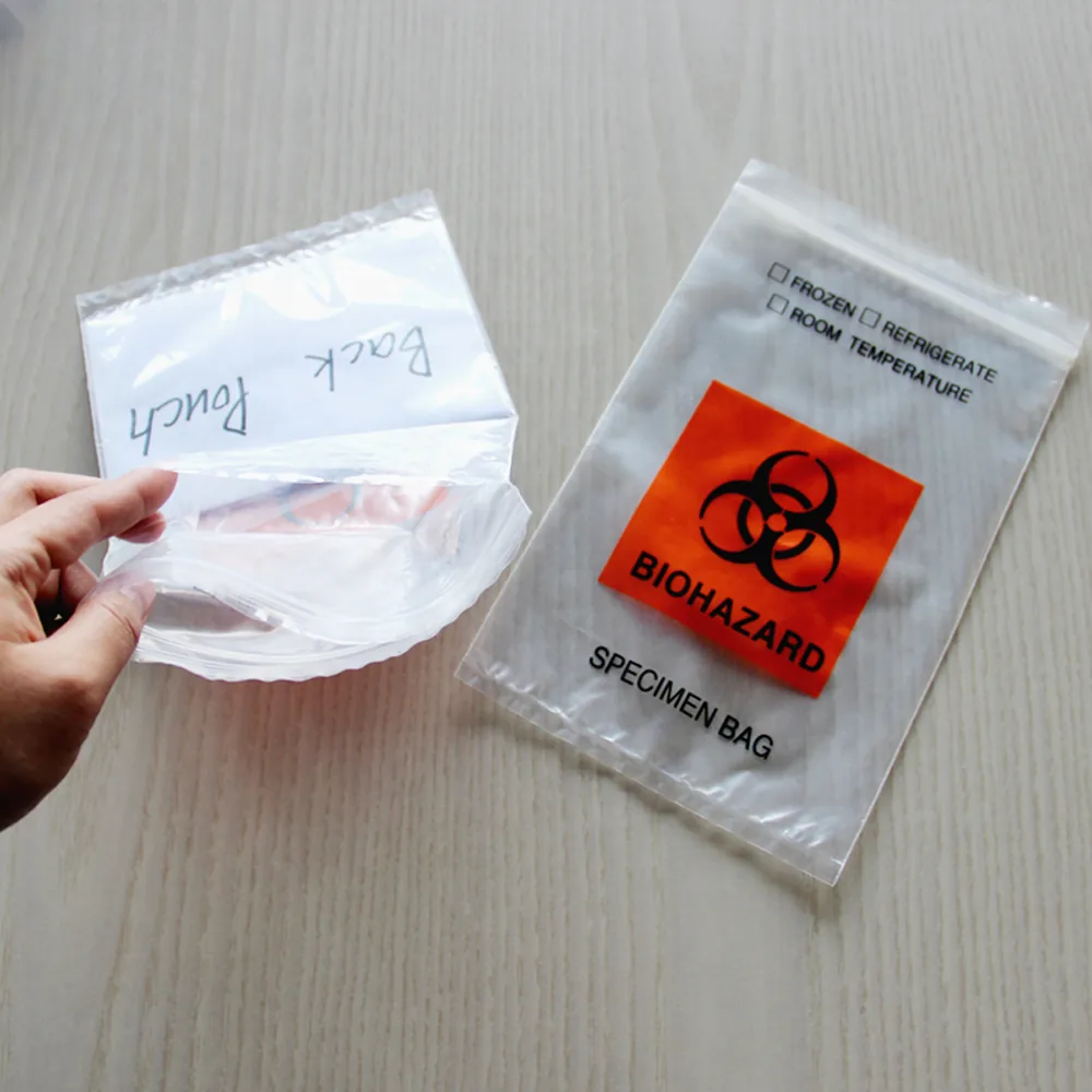Disposable 3/4 Layers Kangaroo Medical Biohazard Bags Self Adhesive Ldpe Plastic Specimen Bag for Lab Hospital