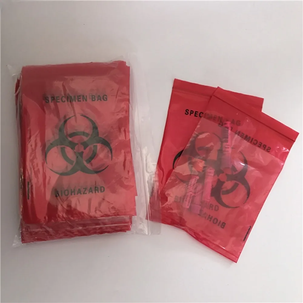 Disposable 3/4 Layers Kangaroo Medical Biohazard Bags Self Adhesive Ldpe Plastic Specimen Bag for Lab Hospital