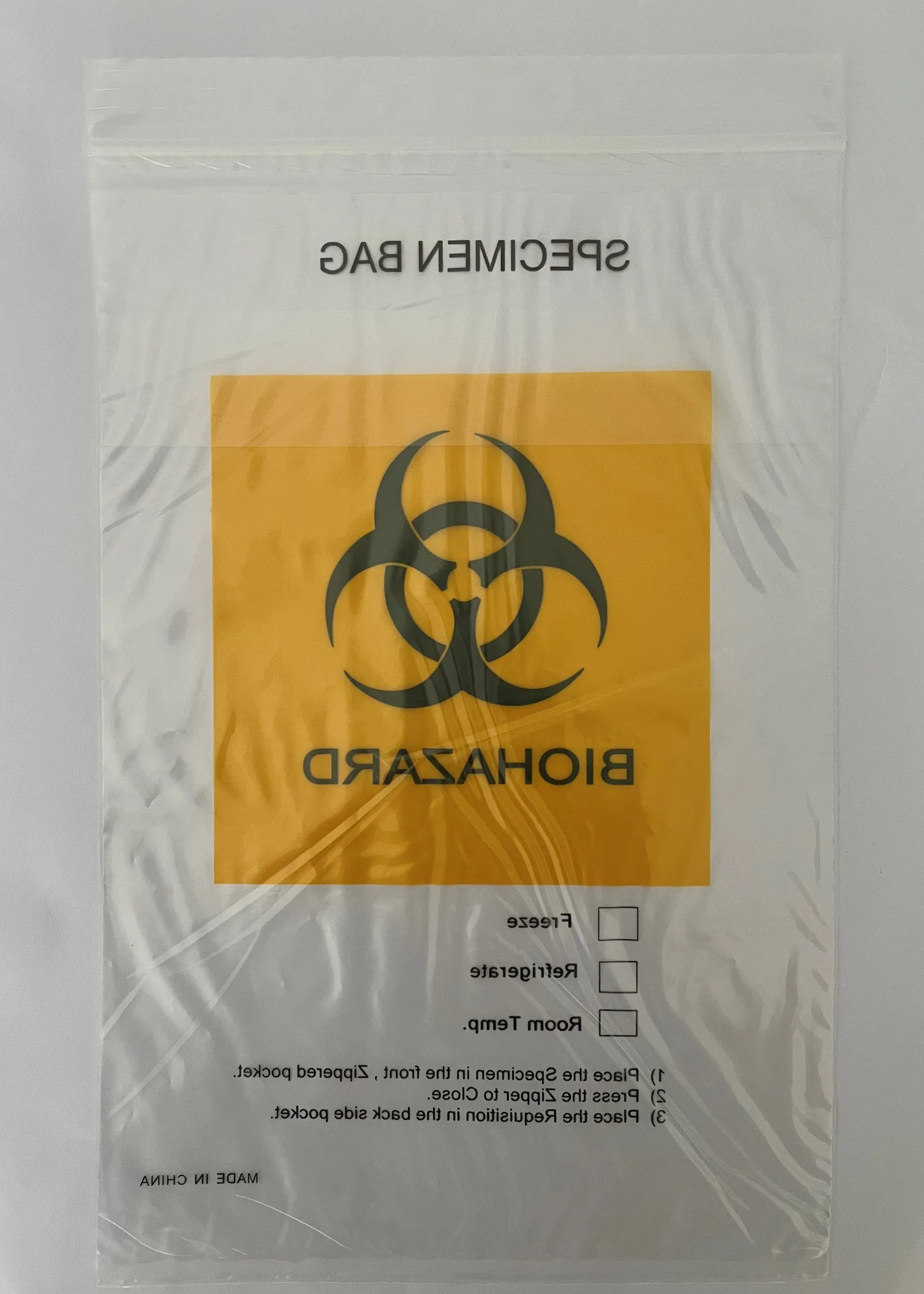 Disposable Food LDPE Customized Gravure Printing Bag Plastic Laboratory Biohazard Specimen Transport Ziplock Bags