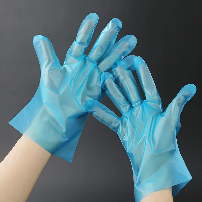 Disposable Hybrid Polyethylene Tpe Gloves Powder Free Transparent Blue Black Food Grade