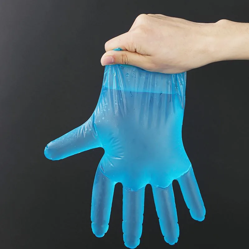 Disposable Hybrid Polyethylene Tpe Gloves Powder Free Transparent Blue Black Food Grade