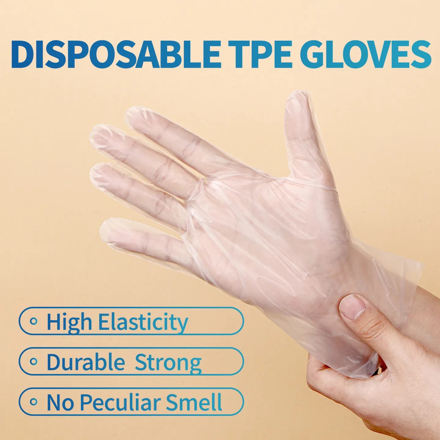Disposable Hybrid Polyethylene Tpe Gloves Powder Free Transparent Blue Black Food Grade