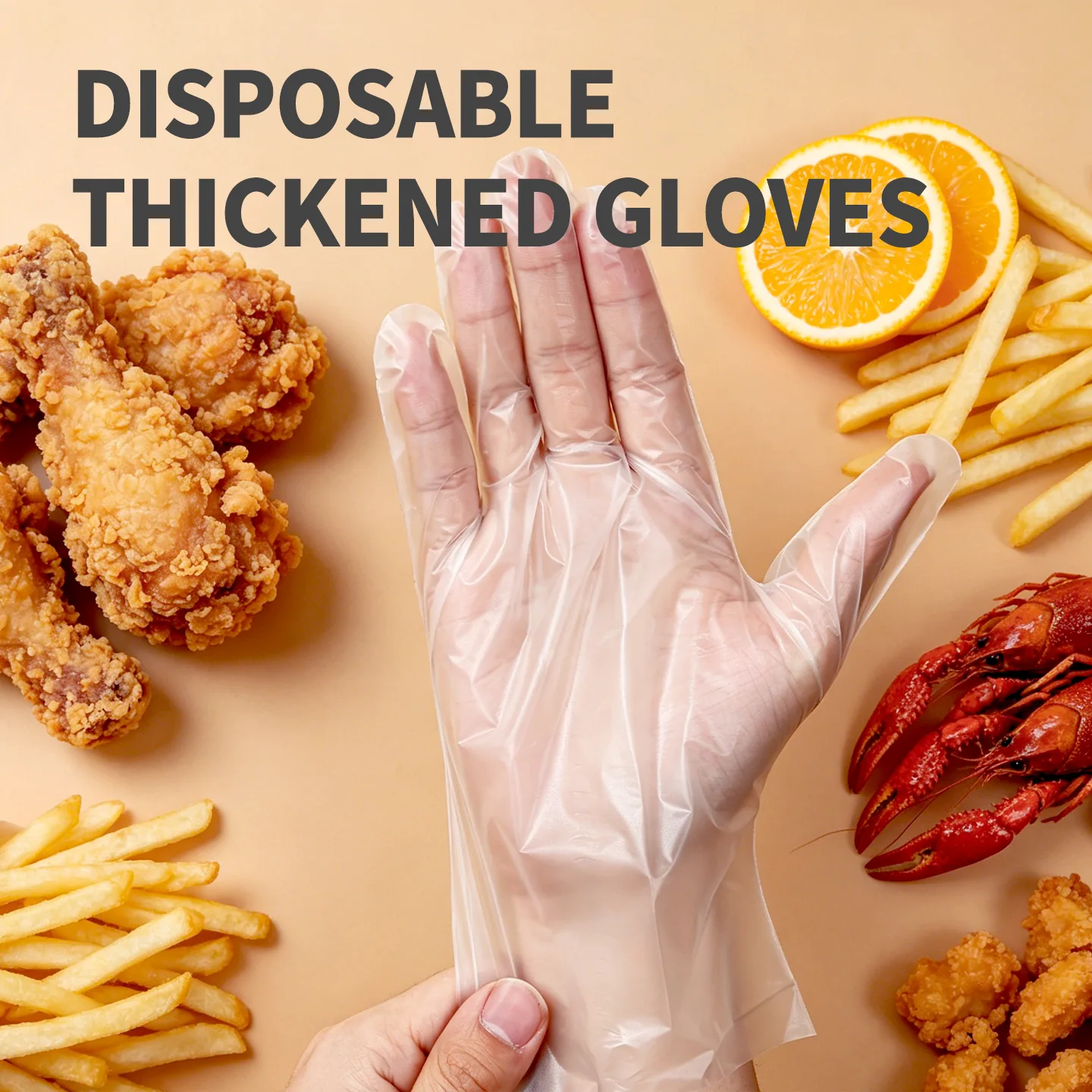 Disposable Hybrid Polyethylene Tpe Gloves Powder Free Transparent Blue Black Food Grade