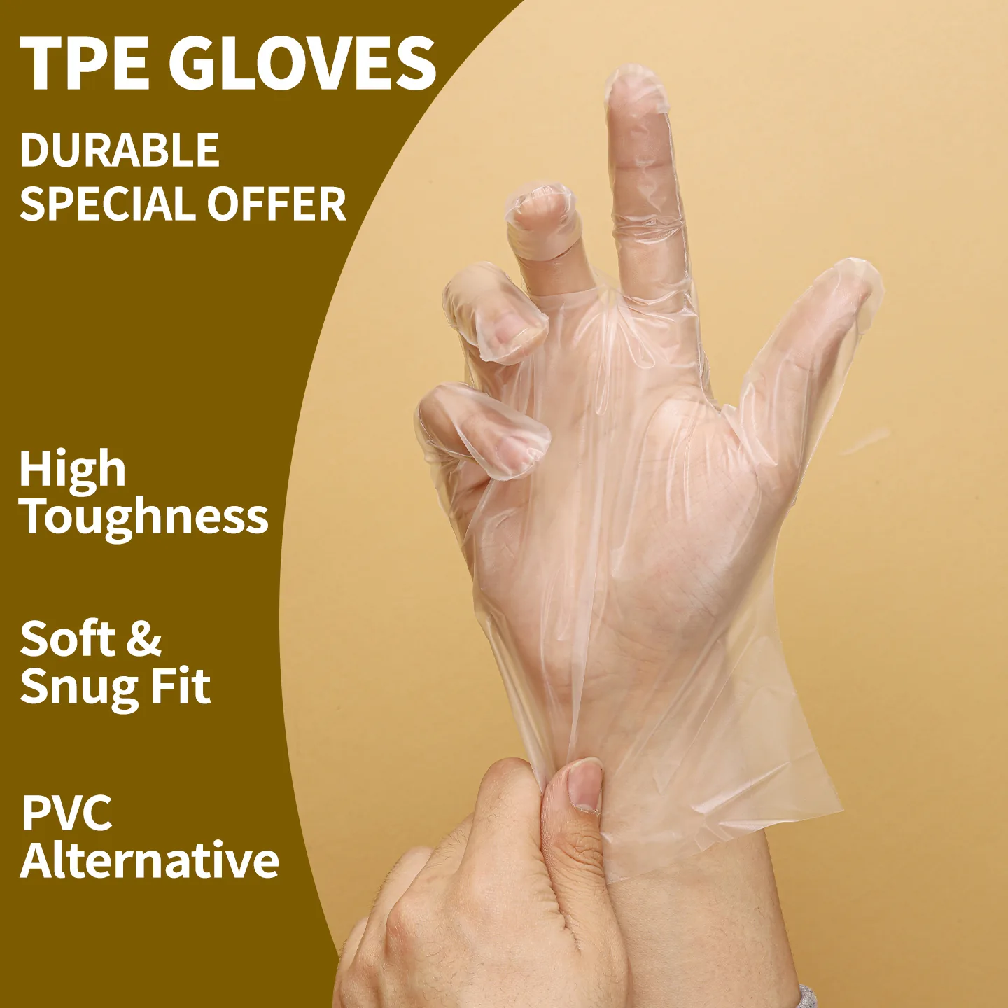 Disposable Hybrid Polyethylene Tpe Gloves Powder Free Transparent Blue Black Food Grade