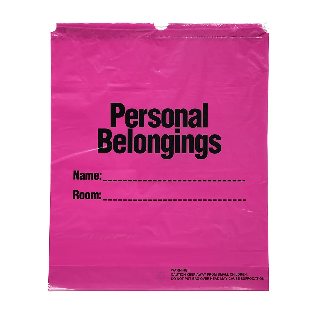 Drawstring Patient Belonging Bag, Pink Film 1.25 Mil Thick, 20" W X 20" L, Pack of 250 Accept Customization