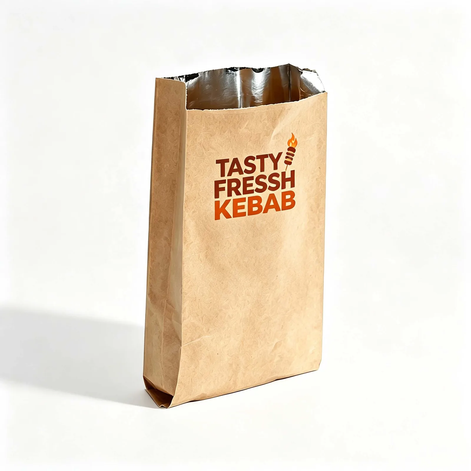 Durable Side Gusset V Bottom Aluminum Foiled Lined Ice Cream Cool Paper Bag Fries Fried Chicken Dog Aluminum Paper Bag