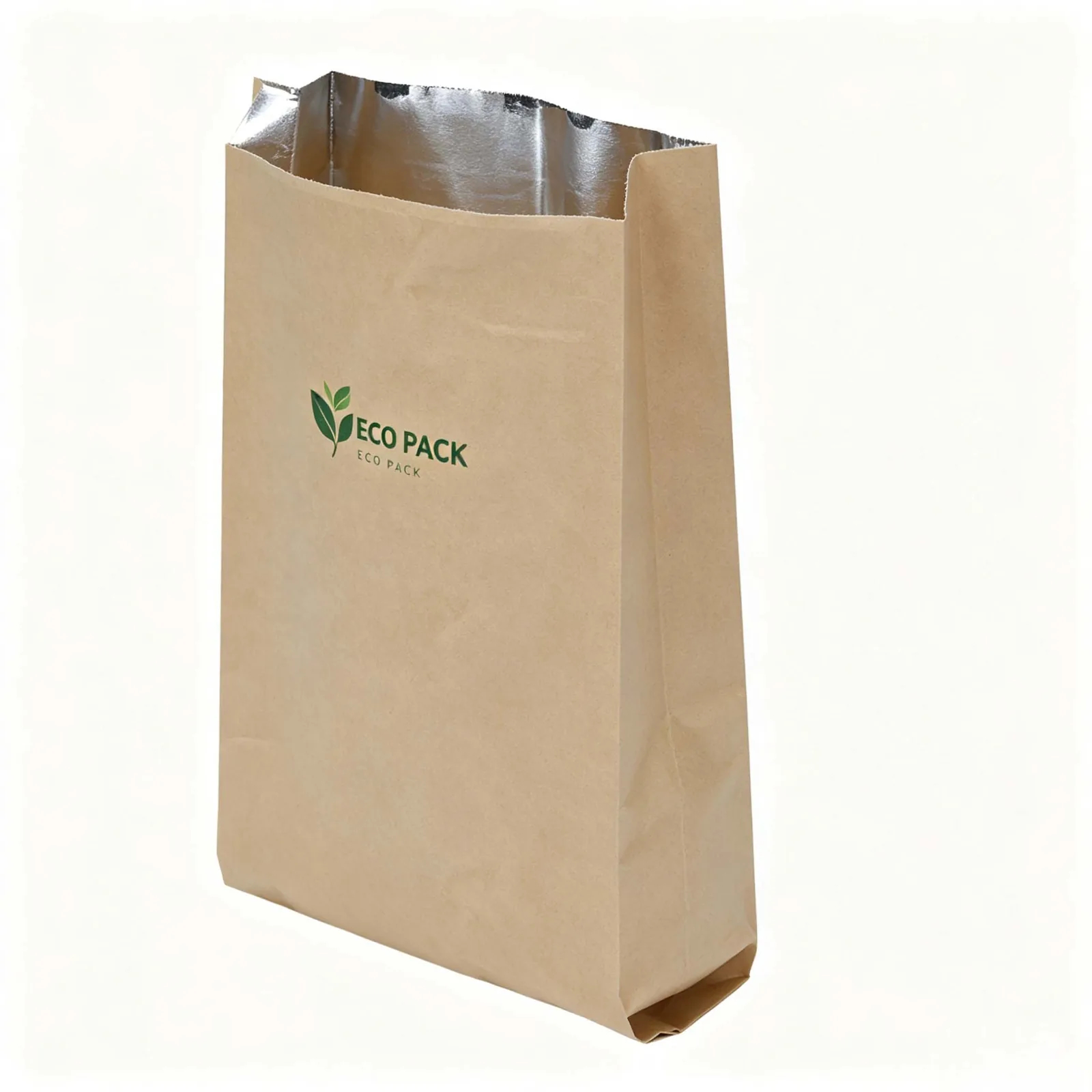 Durable Side Gusset V Bottom Aluminum Foiled Lined Ice Cream Cool Paper Bag Fries Fried Chicken Dog Aluminum Paper Bag