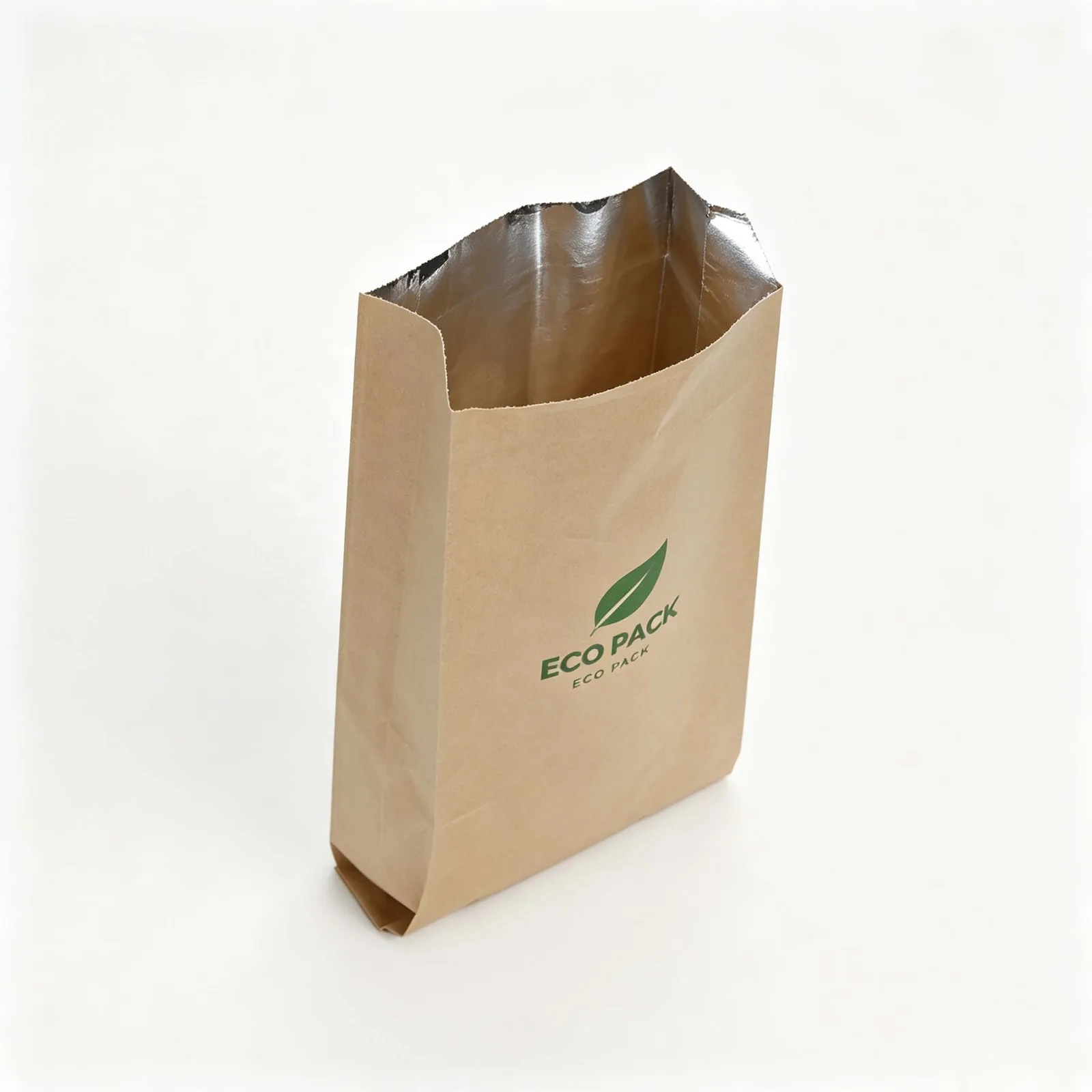 Durable Side Gusset V Bottom Aluminum Foiled Lined Ice Cream Cool Paper Bag Fries Fried Chicken Dog Aluminum Paper Bag