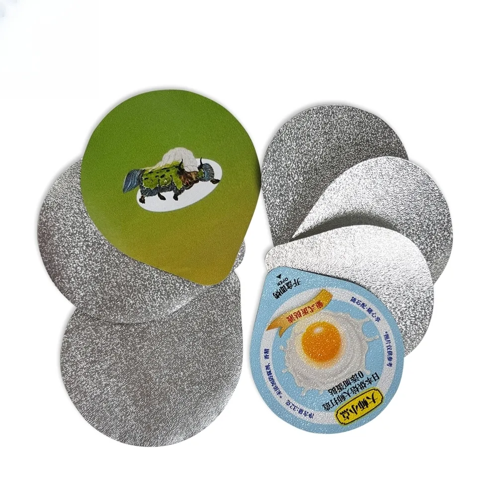 Easy-peel Foil Seasoning Sauce Cup Lidding Film Heat Seal Die Cut Embossing Aluminum Cover for Yogurt Cup Sealing Film